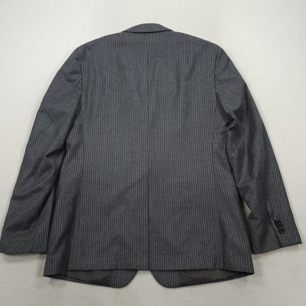 Banana Republic Blazer Mens 42R Gray Pinstripe Slim Fit Marzotto Wool Jacket